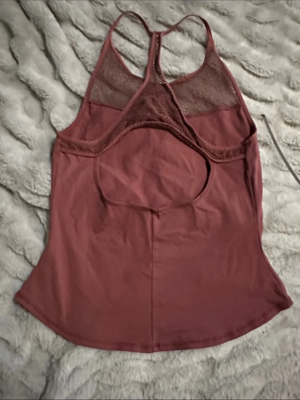 ALO Yoga Burgundy Mesh Racerback Tank Top